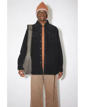 CHEMISE BOUTONNÉE EN VELOURS CÔTELÉ - NOIR - Acne Studios | Chez Maman Rouen